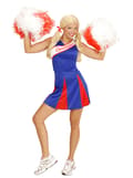 Miniatyrbilde 1 av 2: Blå Cheerleader Kostyme Dame