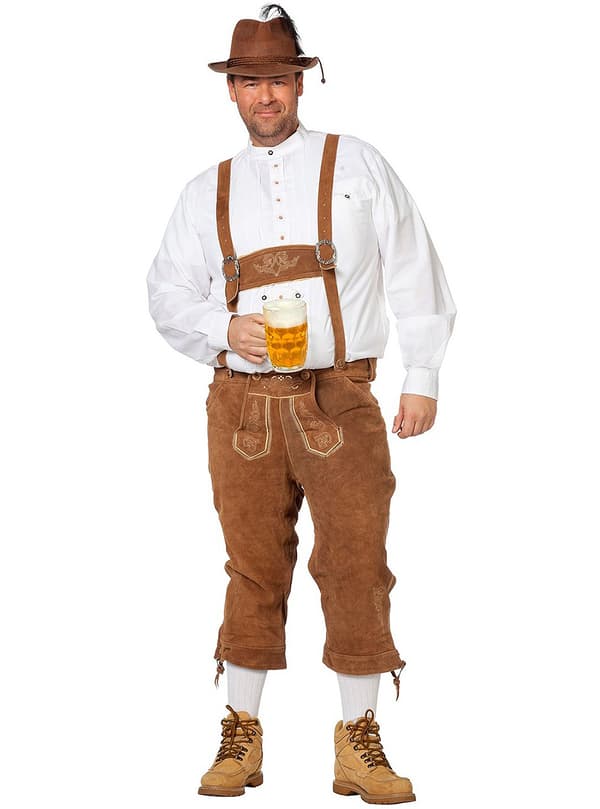 Lederhosen beige deluxe vuxen