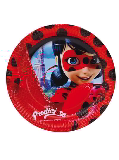 8 stk. Miraculous: Ladybug & Cat Noir på eventyr tallerkner 23 cm