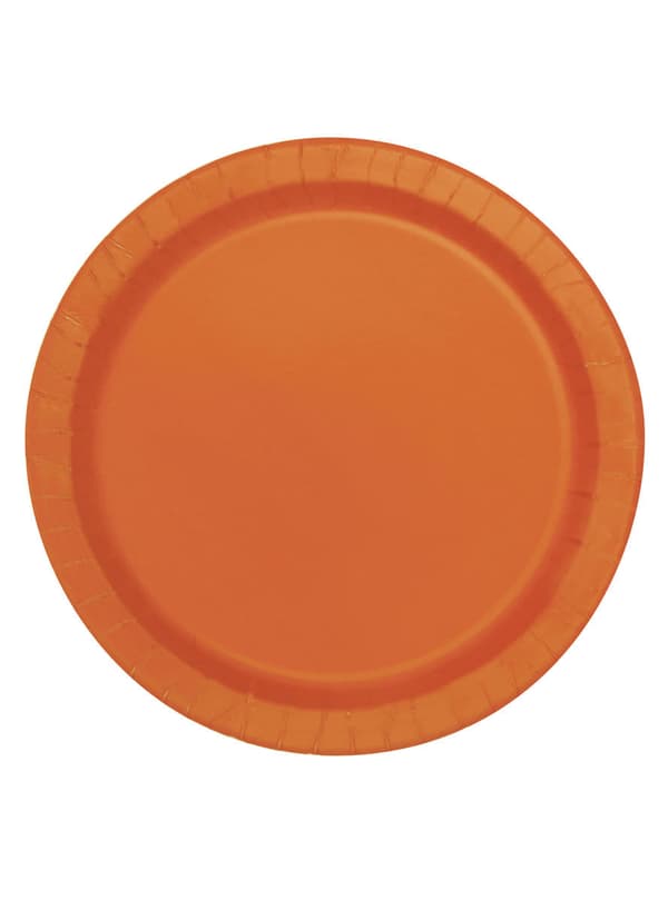 8 orange dessert tallerkne (18 cm) - Basale farver linje