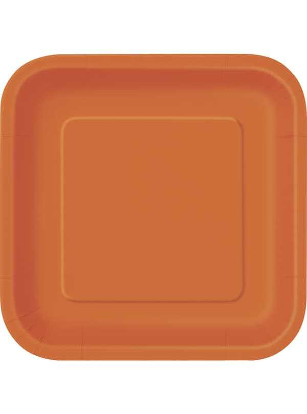 8 orange dessert tallerkne (18 cm) - Basale farver linje