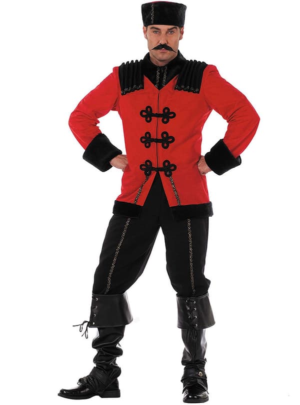 Maskeraddräkt Cosack deluxe röd vuxen XL