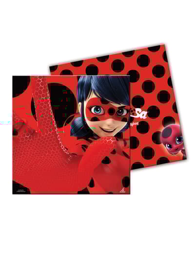 20 stk. Miraculous: Ladybug & Cat Noir på eventyr servietter 20