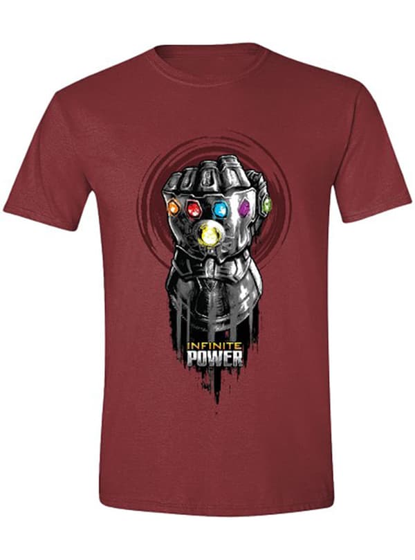Thanos Infinity Gauntlet T-Shirt til mænd i Mørkerød - Avengers Infinity War M