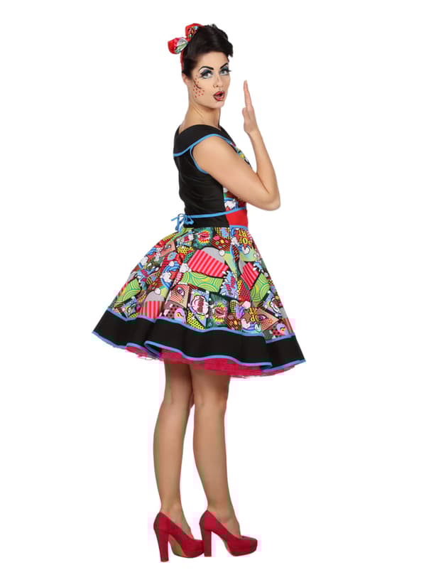 Pop Art Pin-Up Kjole til Kvinder