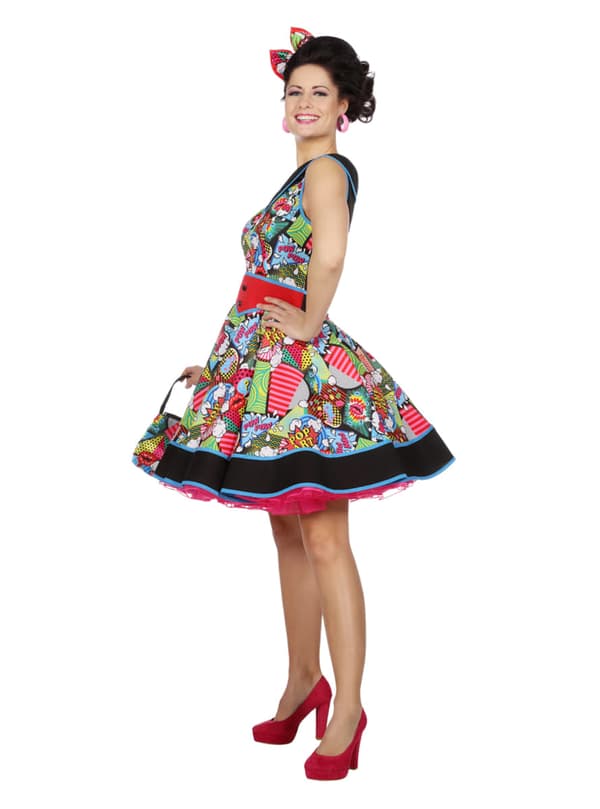 Pop Art Pin-Up Kjole til Kvinder