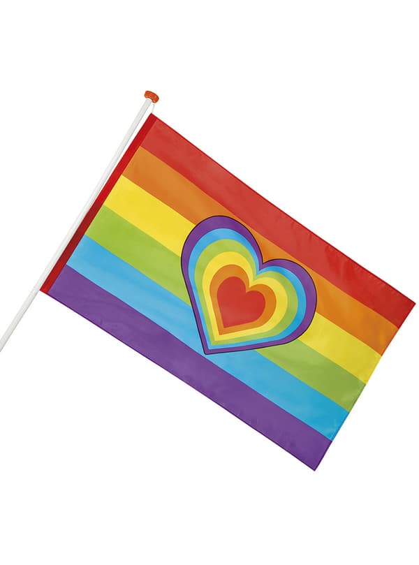 Regnbue og hjerte flag