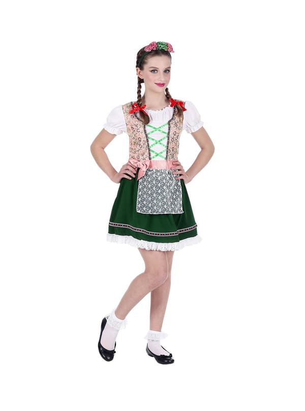 Oktoberfest Bavarisk kostume til piger