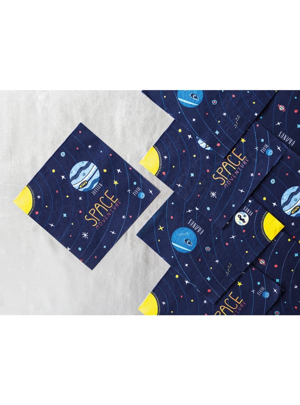 20 pappersservetter blå med tryck "Space Adventure" (33x33 cm) - Space Party