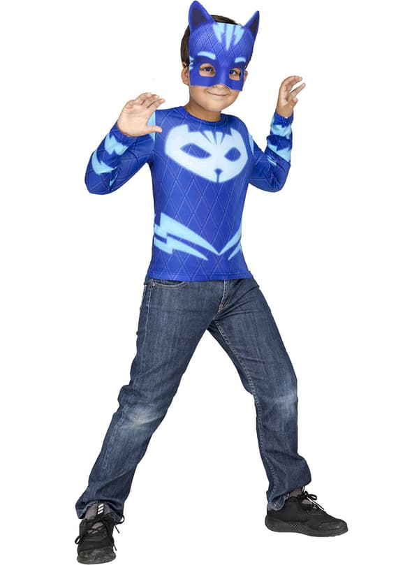 Set Maskeraddräkt Kattpojken PJ Masks i presentask barn