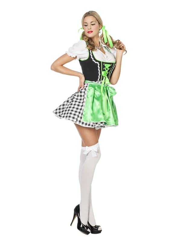 Grønt Oktoberfest kostyme til dame