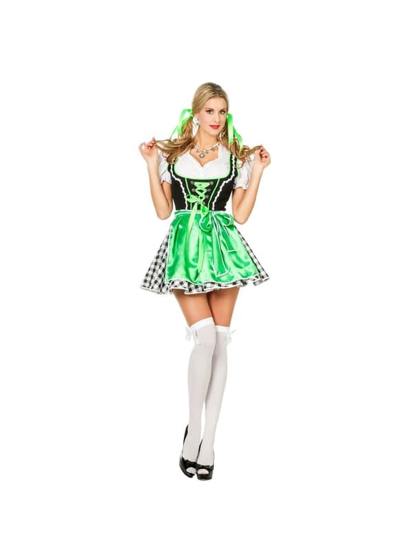 Grønt Oktoberfest kostyme til dame L-XL