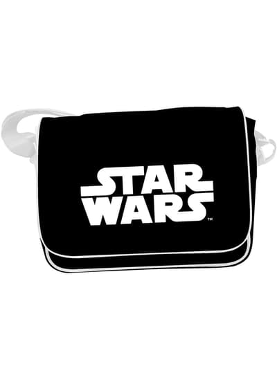 Sort og hvid Star Wars logo skuldertaske