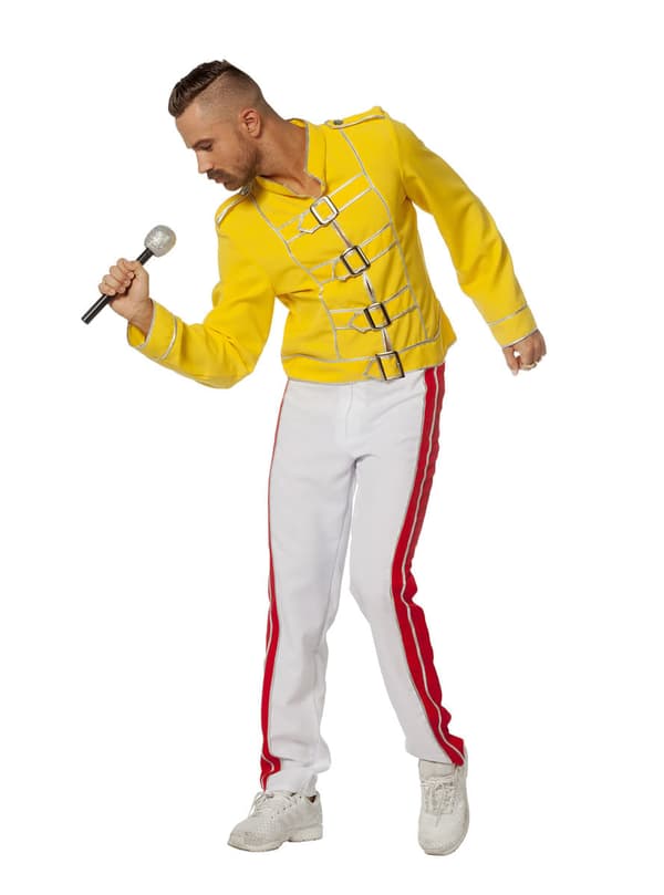 Gult Freddy Mercury kostyme til menn L
