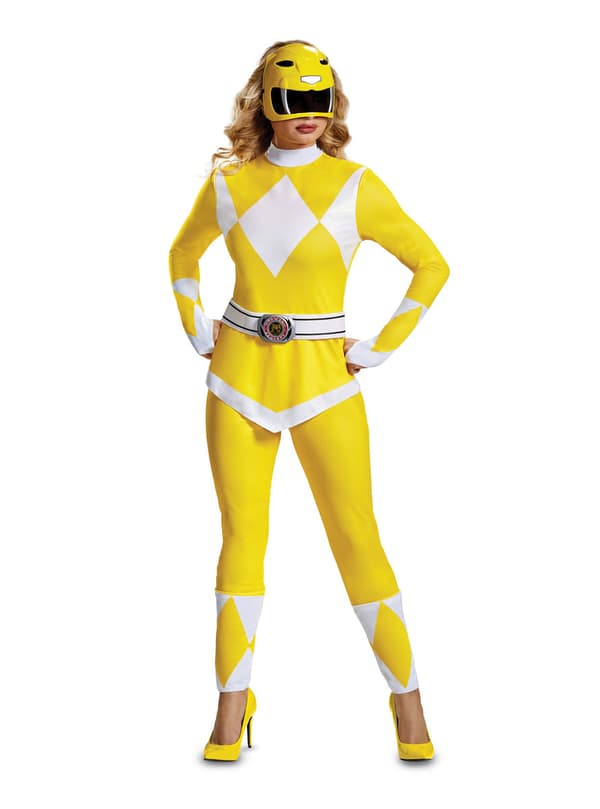 Gul Power Ranger kostymes til voksne - Power Rangers Mighty Morphin XL