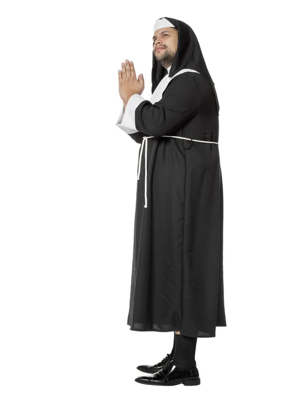 Maskeraddräkt nunna svart vuxen XL-XXL