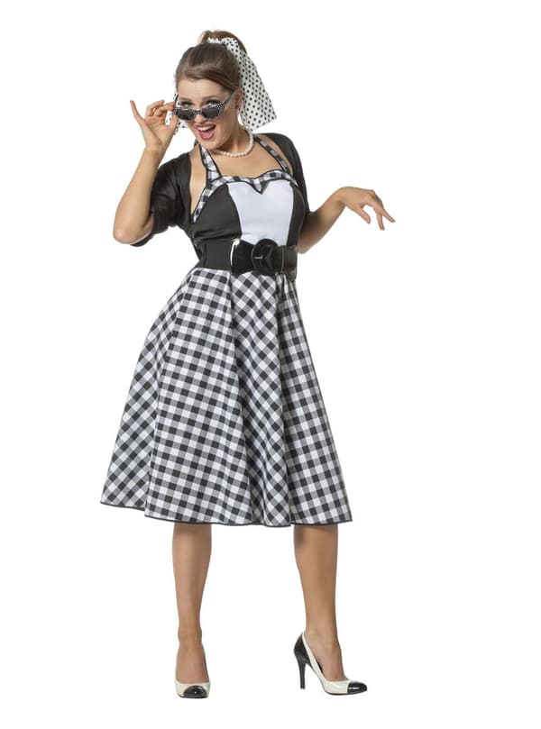 50-talls Rock & Roll kostyme til dame XS