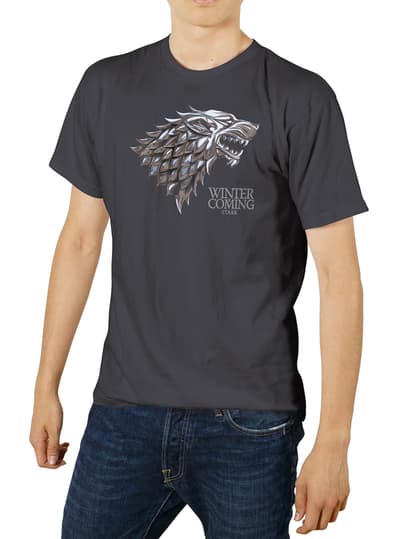 Game of Thrones Logo metallisk Stark T-shirt premium emballage
