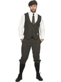 Miniatyrbillede 1 af 3: Elegant Irsk Gangster Kostume til Mænd i grå
