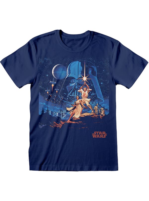 Star Wars New Hope T-shirt för honom blå S Star Wars New Hope T-shirt för honom blå S
