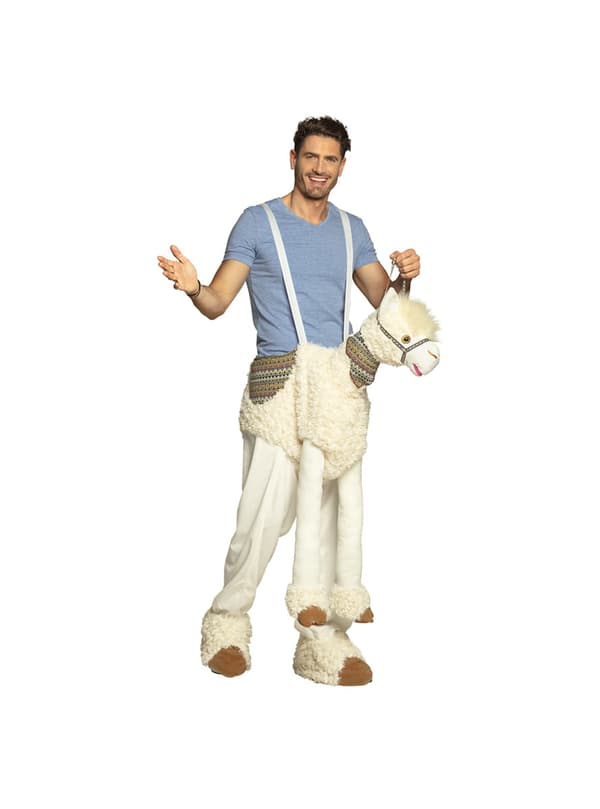 Lama ride on kostume til voksne
