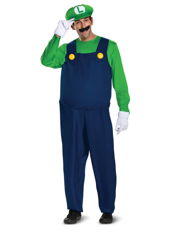 Prestisje Luigi kostyme til menn Super Mario Bros M