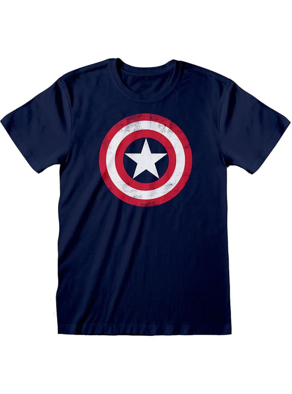 Captain America logo T-shirt til mænd i blå - The Avengers L