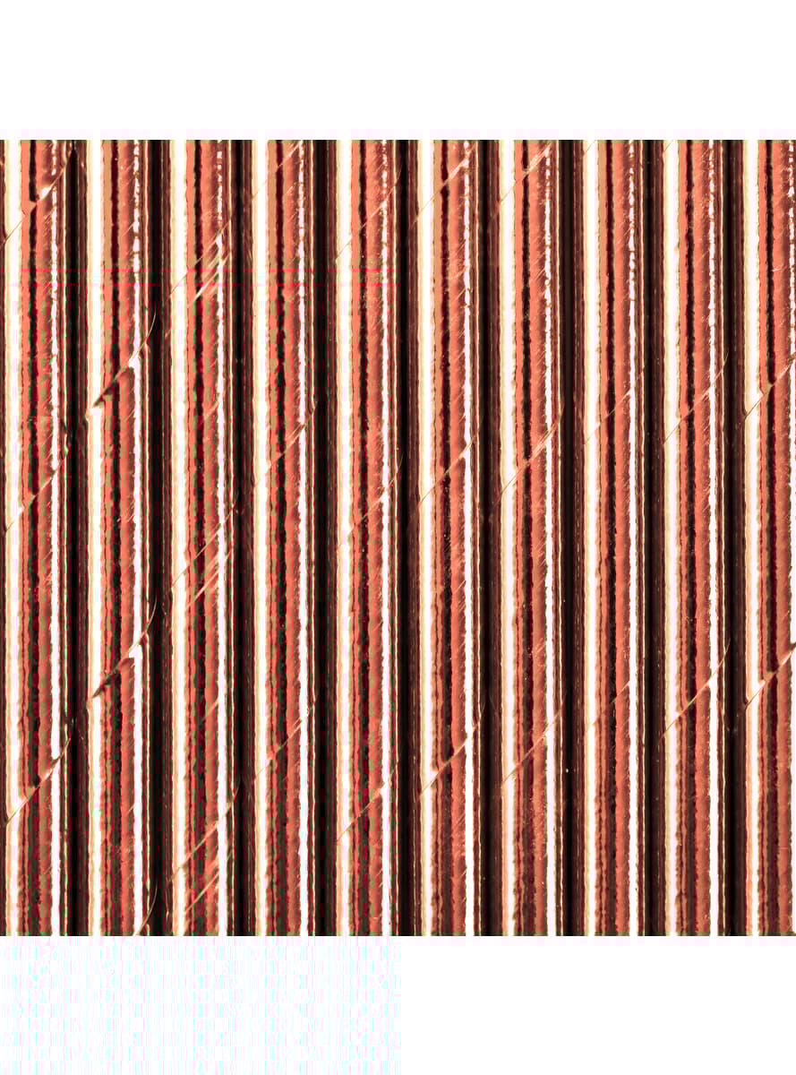 10 papperssugrör roséguldfärgade - Tropical Wedding