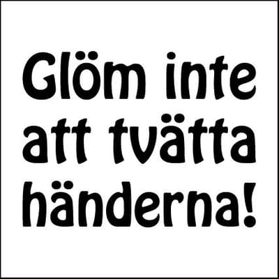 Självhäftande kakeldekor Glöm inte att tvätta händerna 2-pack