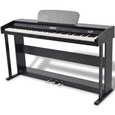 Digitalpiano med pedaler och 88 tangenter Melaminbräda svart