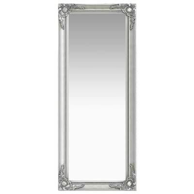 Väggspegel barockstil 50x120 cm silver