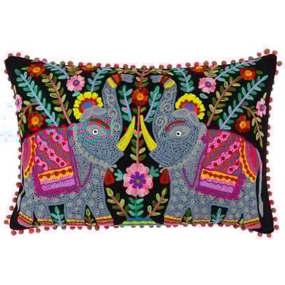 Paoletti Neon Elephants Cushion Cover