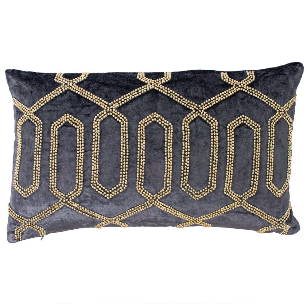Riva Home Chrysler Beaded Geometric Rectangular Cushion Case