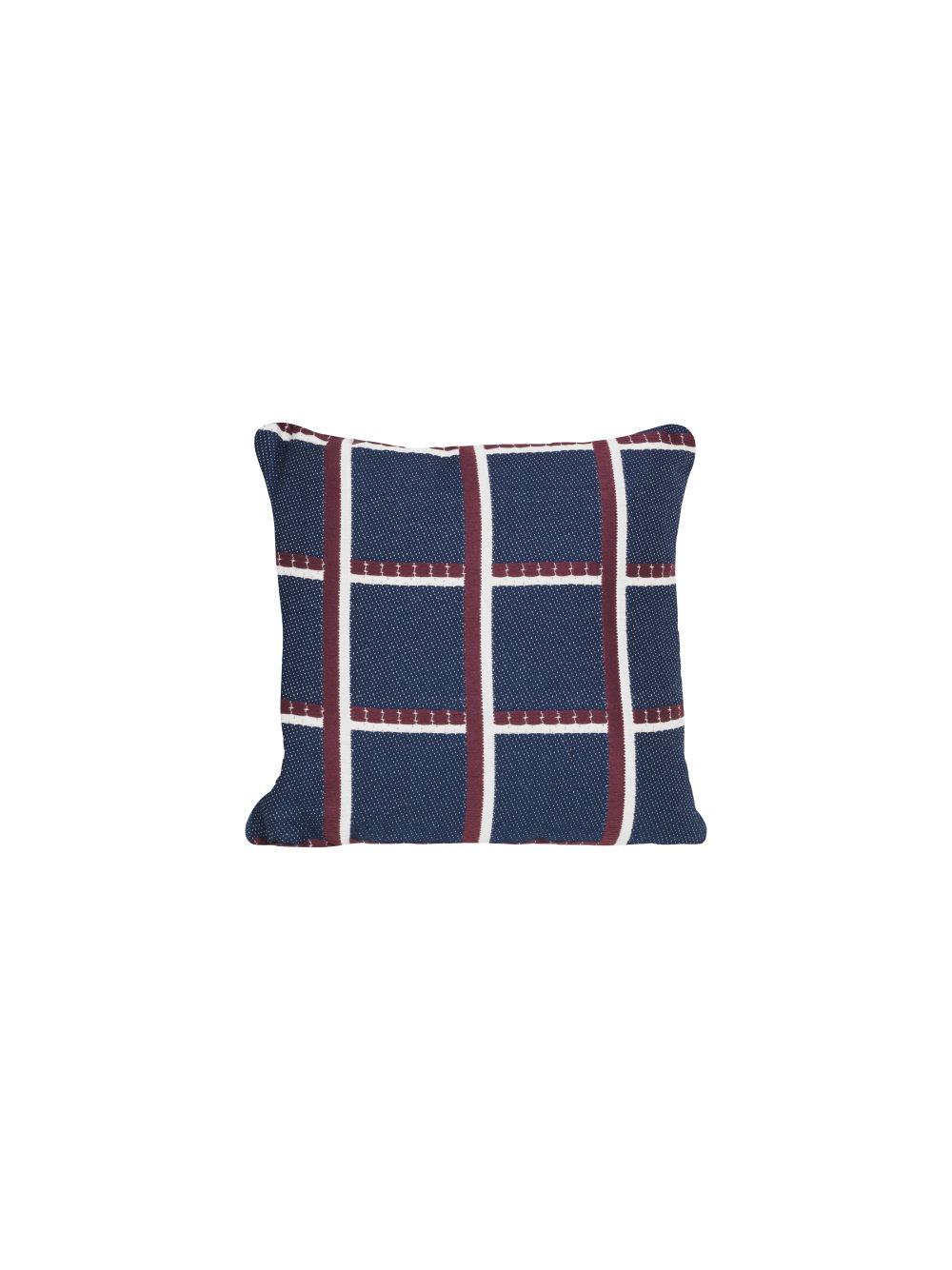 Ferm Living Checked Salon Cushion Mixade fibrer 40 x 40 cm Blue