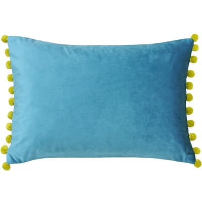 Riva Home Fiesta Rectangular Polyester Filled Cushion With Pom Pom Edges