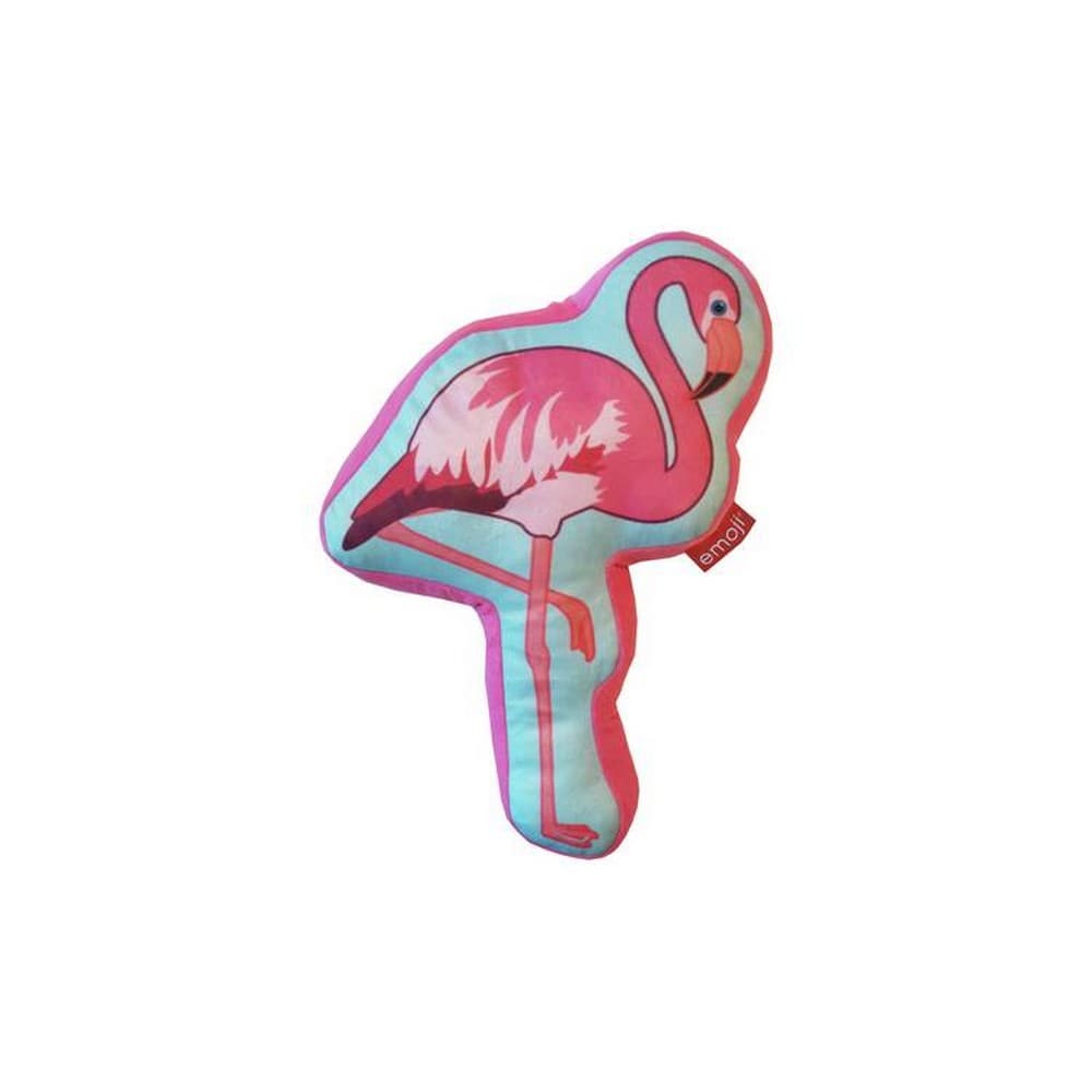 Emoji Flamingo Printed Plush Cushion