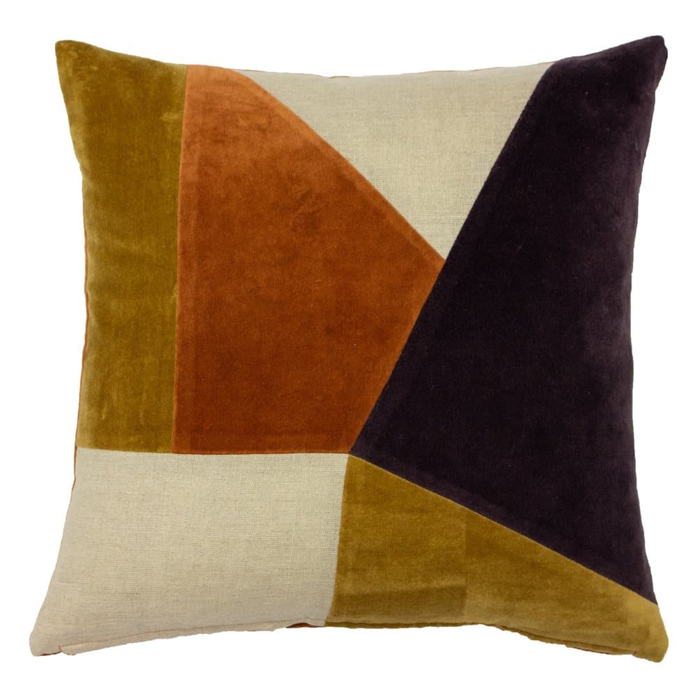 Riva Paoletti Solomon Geometric Colour Block Feather Filled Cushion