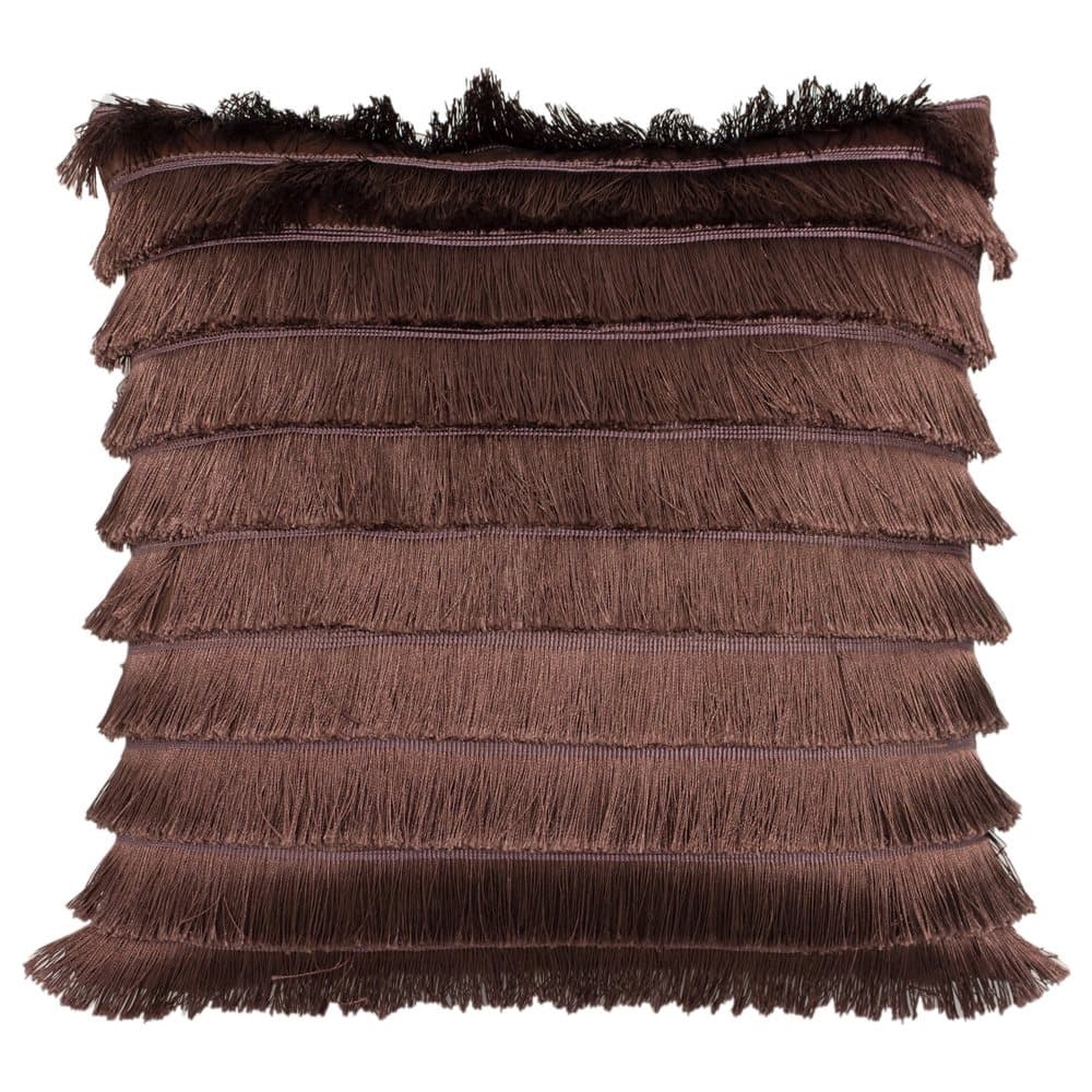 Furn Flicker Feather Filled Cushion With Tiered Fringe