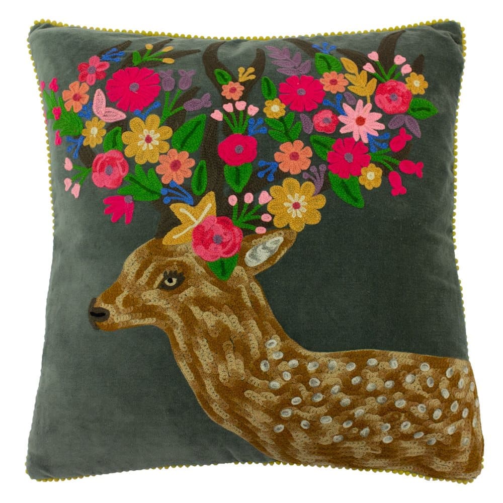 Riva Home Deer Design Feather Filled Cushion
