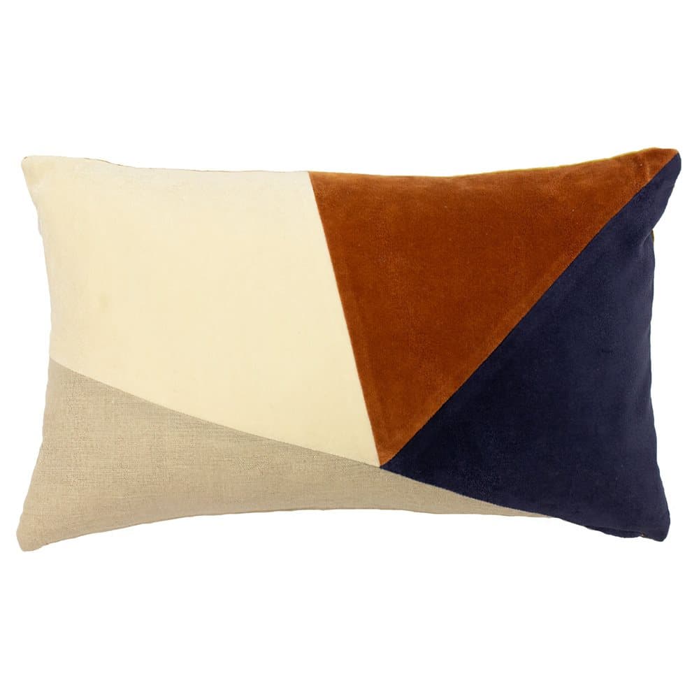 Riva Paoletti Solomon Geometric Colour Block Rectangular Feather Filled Cushion