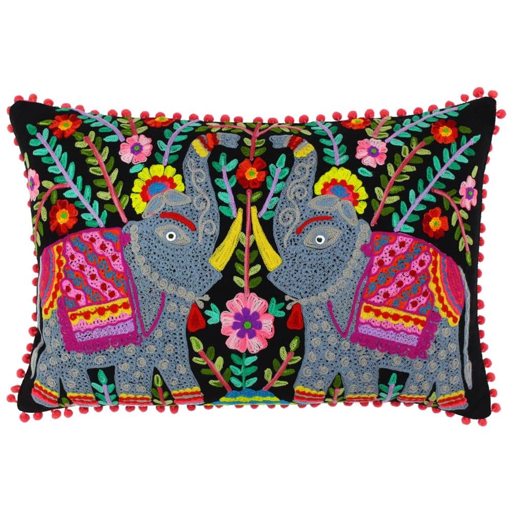 Riva Home Neon Elephants Design Rectangular Feather Filled Cushion