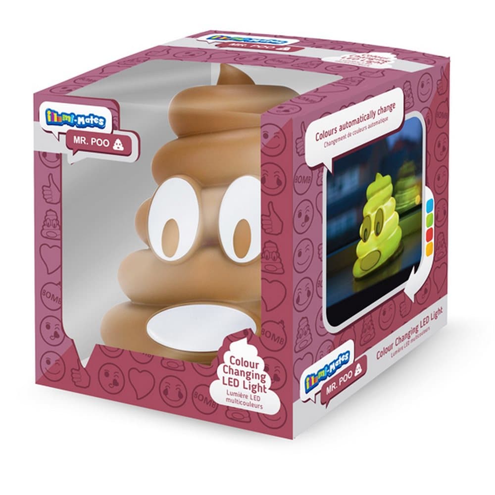 Illumi-Mates Official Childrens/Kids Emoji Colour Changing Bedside Lamp