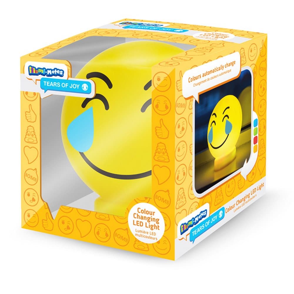 Illumi-Mates Official Childrens/Kids Emoji Colour Changing Bedside Lamp