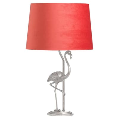 Hill Interiors Antique Style Flamingo Lamp With Velvet Shade