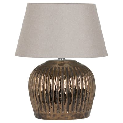 Hill Interiors Basilica Metallic Bronze Ceramic Table Lamp