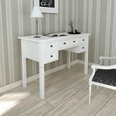 Skrivbord med 5 lådor vit