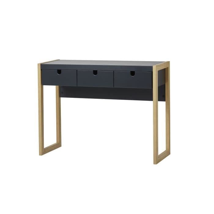 KARE konsoli 3 laatikkoa - tammi- ja antrasiittisisustus - L 101 x D 37 x P 77 cm