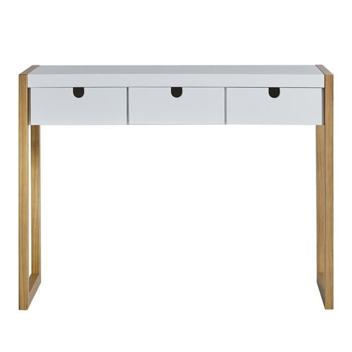 KARE konsoli 3 laatikkoa - tammi ja valkoinen sisustus - L 101 x D 37 x H 77 cm