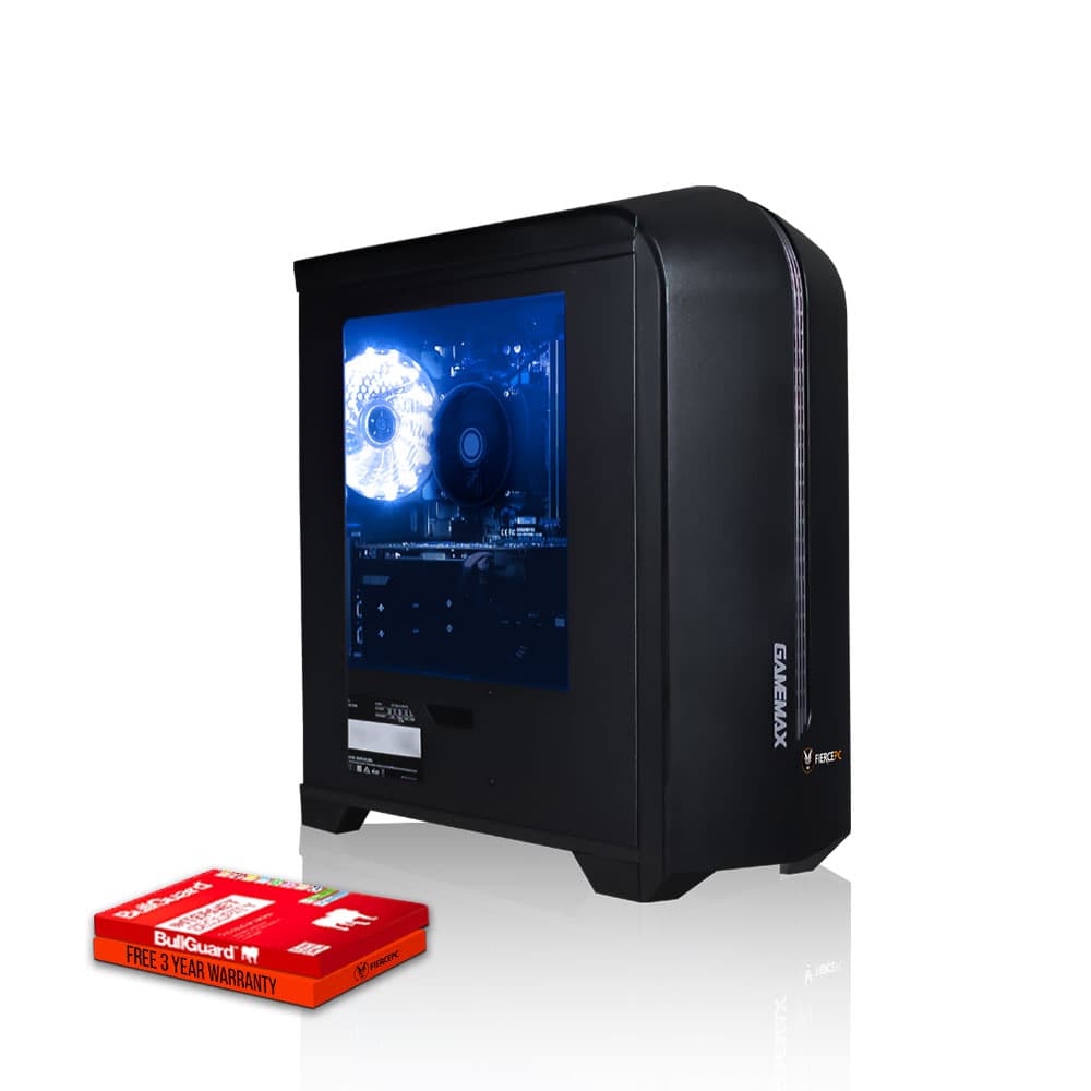 Fierce Crusader Gaming PC, Fast AMD Ryzen 3 3100 3.9GHz, 1TB HDD, 8GB RAM, GTX 1050 Ti 4GB - 1135704