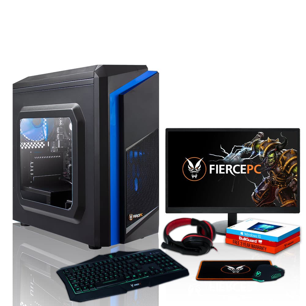 Fierce Trickster Gaming PC, Fast AMD Ryzen 3 3100 3.9GHz, 1TB HDD, 8GB RAM, GT 1030 2GB - 1141264